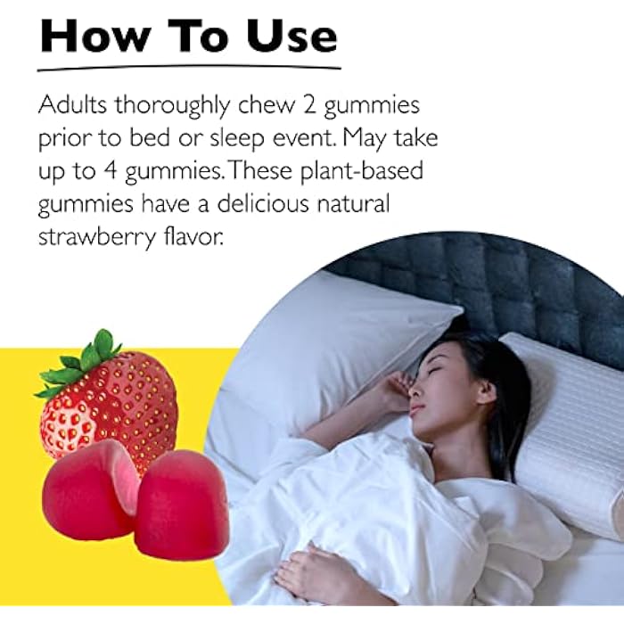 RESCUE Bach RESCUE PLUS Melatonin Sleep Gummies, Natural Strawberry Flavor, Sleep Aid, Dietary Supplement, Vegan, Gluten-Free, No Artificial Flavors, Colors, 60 Count - Image 4