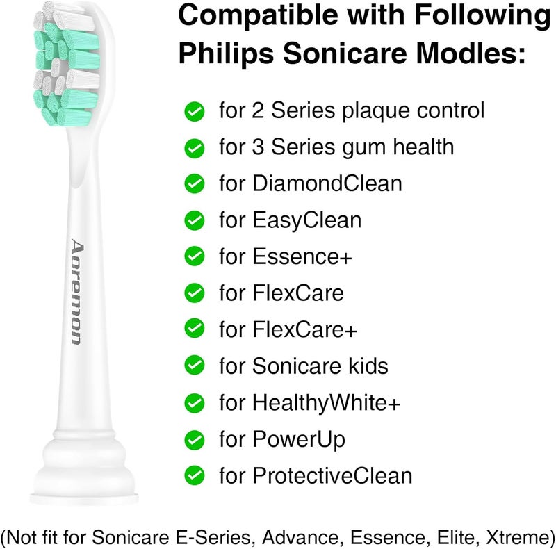 Aoremon Replacement Heads for Philips Sonicare C2 C1-4Pcs Brush Heads Compatible with All Phillips Sonicare Click-on Eltectric Toothbrush Model - Image 2