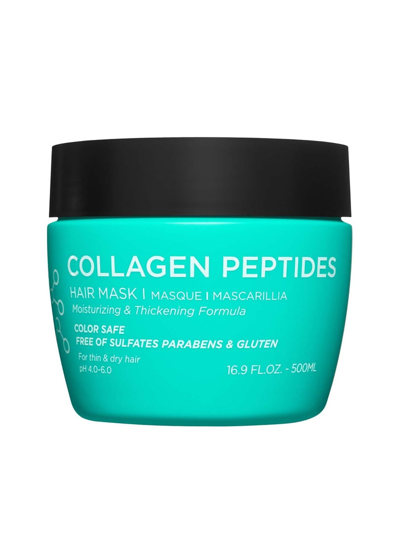 L LUSETA Luseta Thickening Hair Mask with Collagen Peptides Strenghten and Moisturize for Thin & Dry Hair, Promote Thickness and Reduce Breakage for Fuller-Looking Hair 16.9oz 