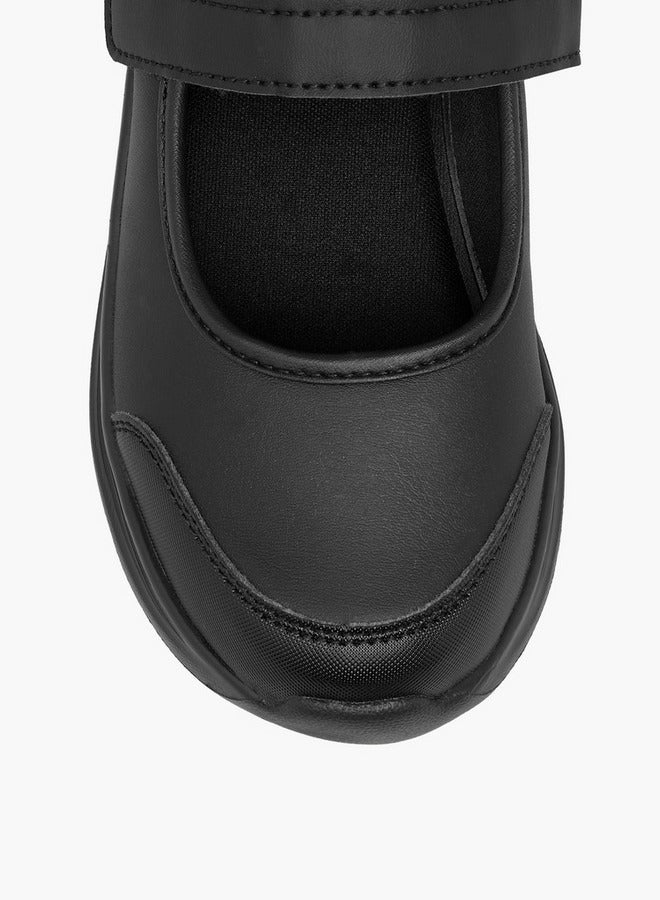 Dash Girls Solid School Shoes with Hook and Loop Closure - Image 4