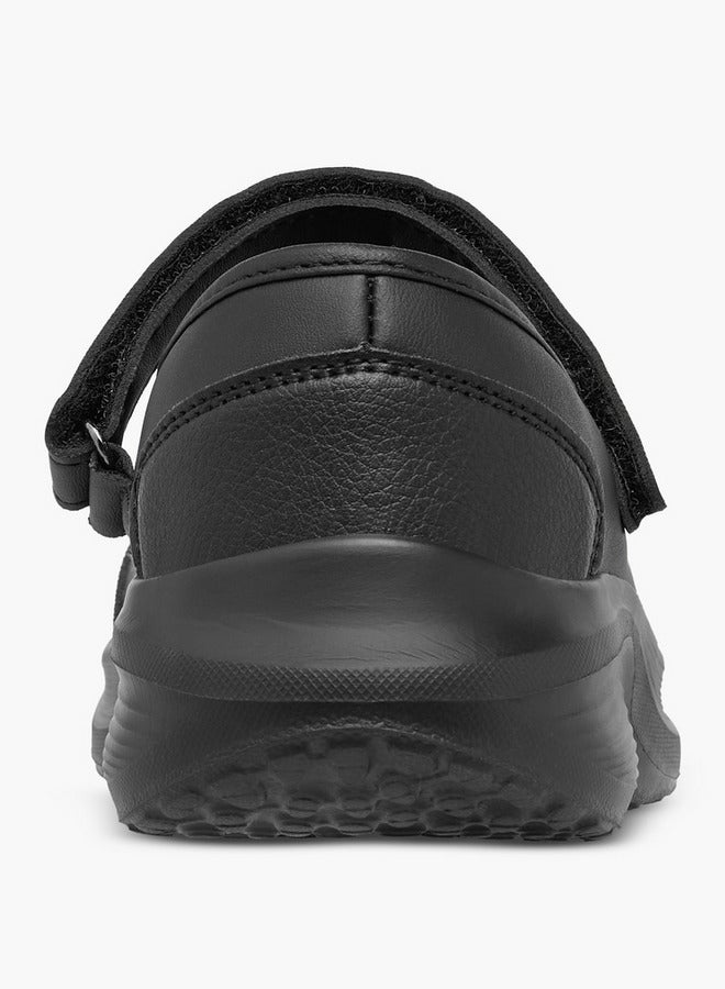 Dash Girls Solid School Shoes with Hook and Loop Closure - Image 5