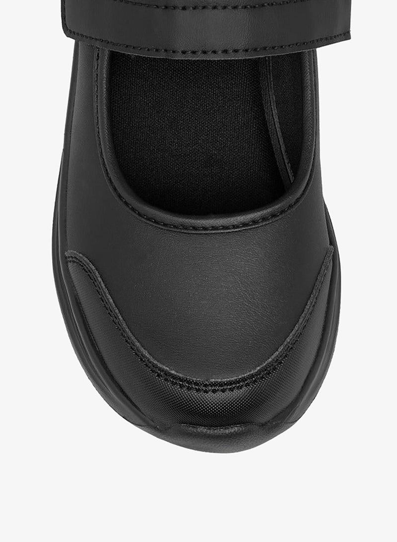 Dash Girls Solid School Shoes with Hook and Loop Closure - Image 4