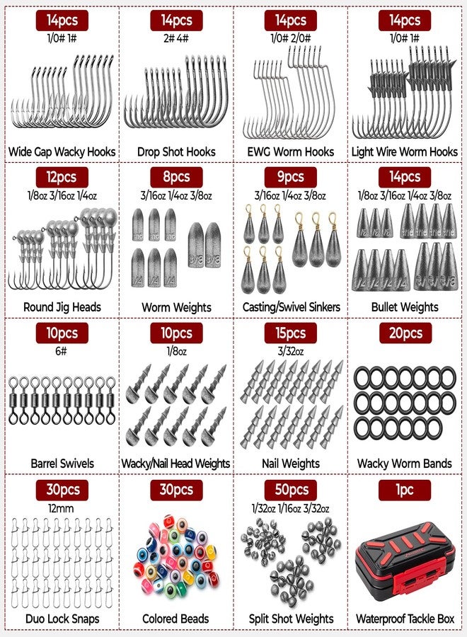 MadBite Freshwater Terminal Tackle Kits, 265 pcs,Fishing Hooks, Fishing Accessory Kit, Freshwater Fishing Gear, Fishing Tackle, Fishing Weights & Sinkers, Jig Hooks, Floats and Bobber - Image 5
