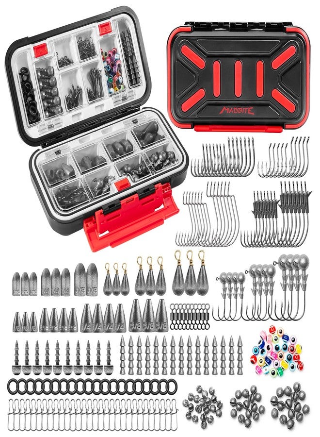 MadBite Freshwater Terminal Tackle Kits, 265 pcs,Fishing Hooks, Fishing Accessory Kit, Freshwater Fishing Gear, Fishing Tackle, Fishing Weights & Sinkers, Jig Hooks, Floats and Bobber - Image 1