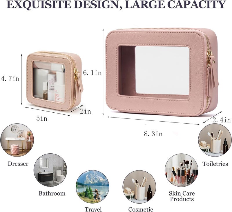 FASAOH Clear Makeup Bag with Mini Cosmetic Bags,Travel Toiletry Bags for Women,Portable Cosmetic Bags Case, Transparent Waterproof Cosmetic Organizer Storage Bags for Women Men - Image 3