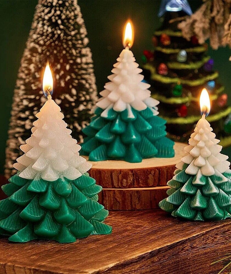 BdelrinQue Christmas Candle Mold, Christmas Tree Candle Mould, Candle Making Kit, Tree Shaped Candle Making Mold for DIY Candles, Soap, Chocolate, 8.5 x 8.4 cm - Image 4