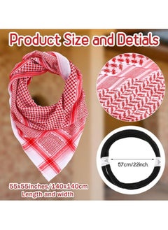 Generic Men Headscarf with Aqel Rope, Arab Keffiyeh Shemagh Turban,Desert Keffiyeh Casual Headwear Scarf Neck Wrap Head Cover Turban Cap  - Image 2