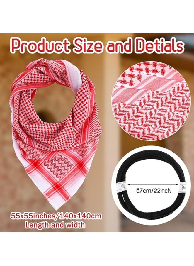 Generic Men Headscarf with Aqel Rope, Arab Keffiyeh Shemagh Turban,Desert Keffiyeh Casual Headwear Scarf Neck Wrap Head Cover Turban Cap  - Image 2