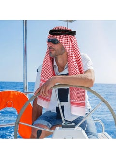 Generic Men Headscarf with Aqel Rope, Arab Keffiyeh Shemagh Turban,Desert Keffiyeh Casual Headwear Scarf Neck Wrap Head Cover Turban Cap  - Image 4