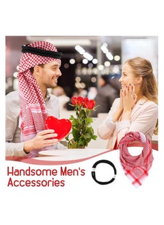 Generic Men Headscarf with Aqel Rope, Arab Keffiyeh Shemagh Turban,Desert Keffiyeh Casual Headwear Scarf Neck Wrap Head Cover Turban Cap  - Image 5