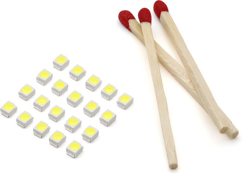Oznium 20 Pieces of PLCC-2 Surface Mount LEDs, 3528 Size SMD SMT LED - Cool White - Image 2
