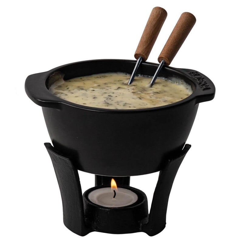 BOSKA 853553 Set Party Minifor Cheese Sauce  300 mlFondue Pot Dishwasher Safe Stainless Steel Black