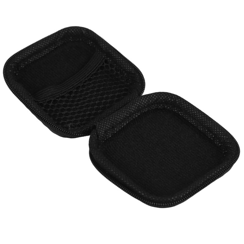 Mini EVA Hard Case Water Resistant Earphone Storage Pouch with Mesh Bag Compact Travel Organizer Black - Image 2