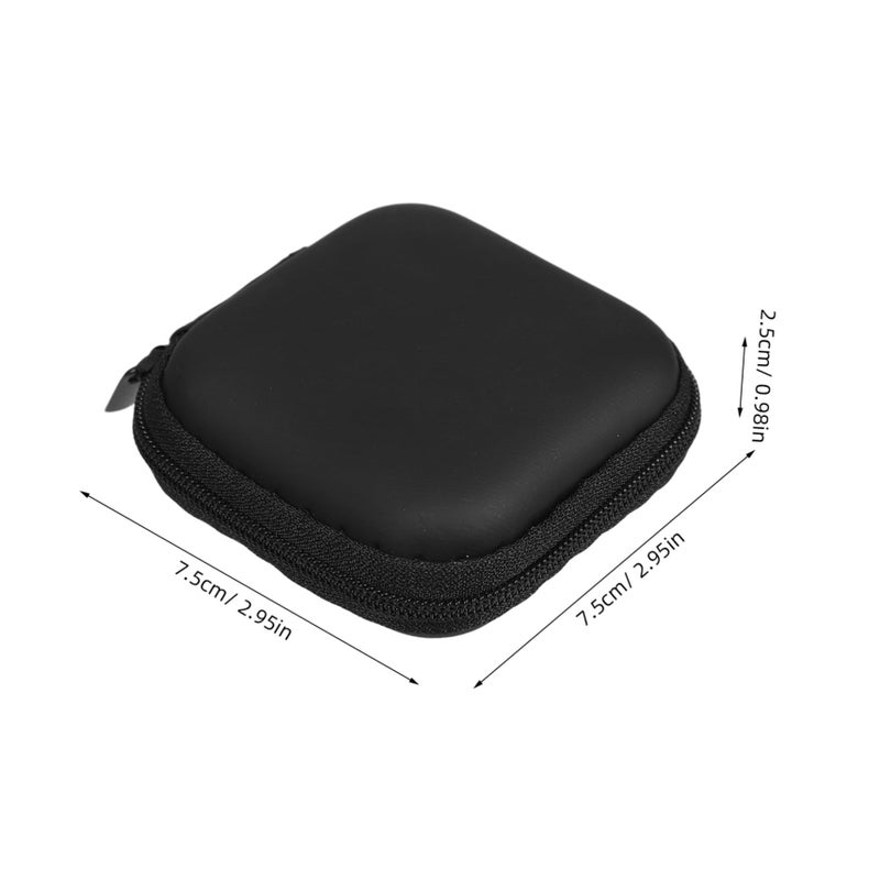 Mini EVA Hard Case Water Resistant Earphone Storage Pouch with Mesh Bag Compact Travel Organizer Black - Image 3