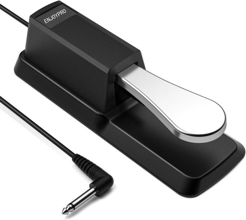 ENJOYPRO Sustain Pedal for Yamaha Keyboard, Piano Keyboard Pedal with Polarity Switch for Casio, MIDI, Roland Electronic Keyboards and Digital Pianos, 1/4 Inch Jack - Image 1