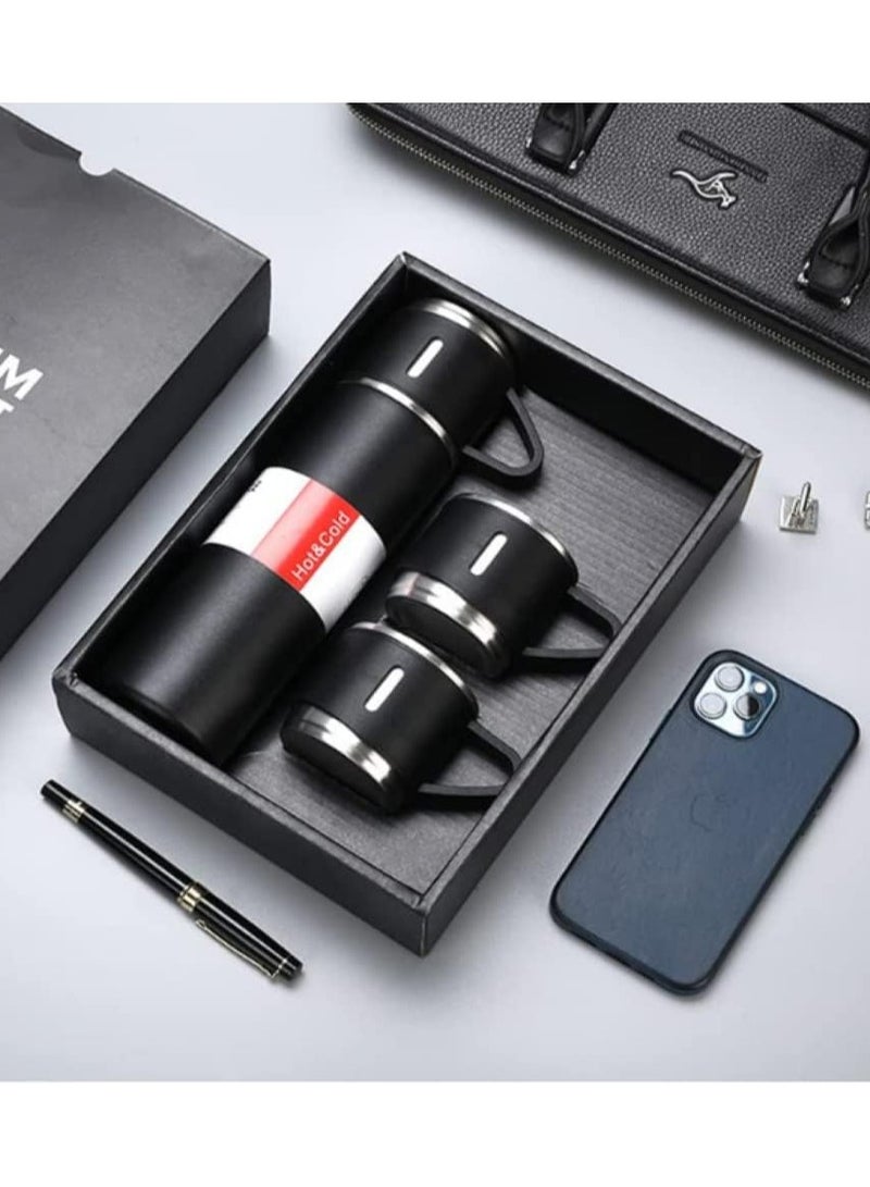 كوب حراري عازل مصنوع من الستانلس ستيل أسود - Image 5