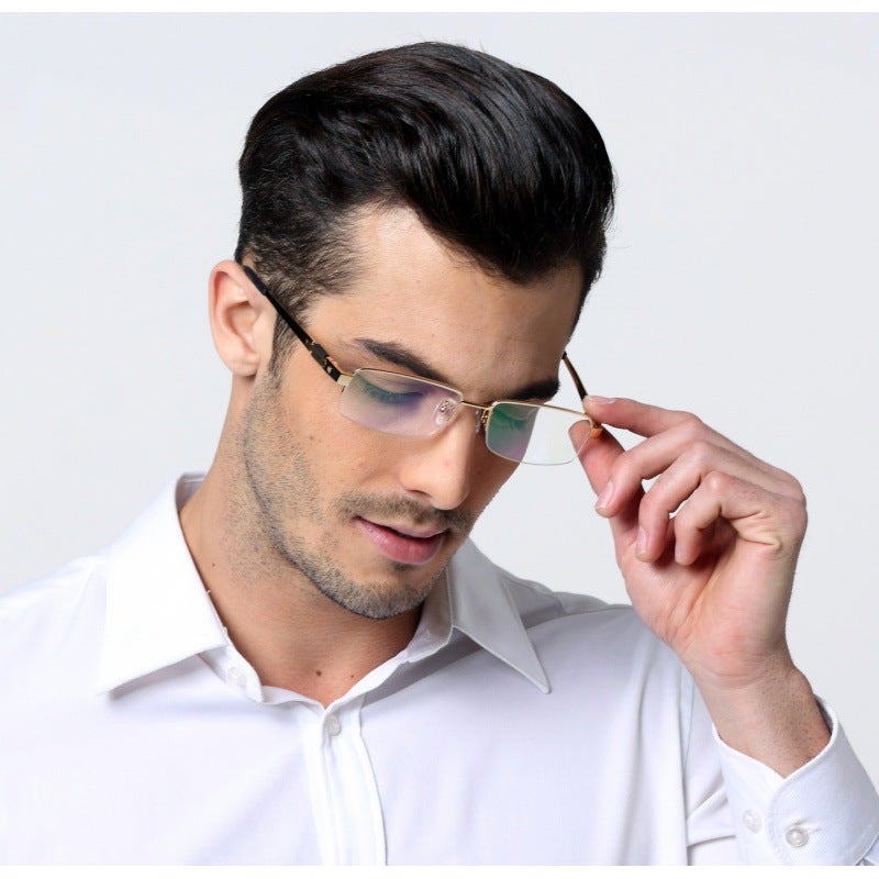 Pure Titanium Myopia Glasses Frame Fashion Glasses Frame Box Personality Half Frame Presbyopia Glasses Frame Danyang Glasses - Image 5