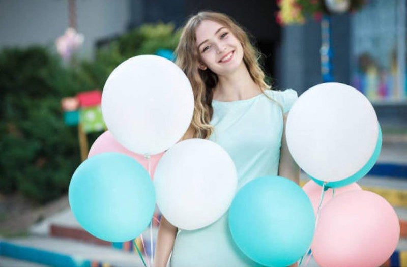 AMFIN® (Pack of 25) 10 inch Metallic Balloons Blue, White and Pink for Birthday Decoration, Decoration for Weddings, Engagement, Baby Shower, Anniversary Party, Theme - Blue, White & Pink - Image 4