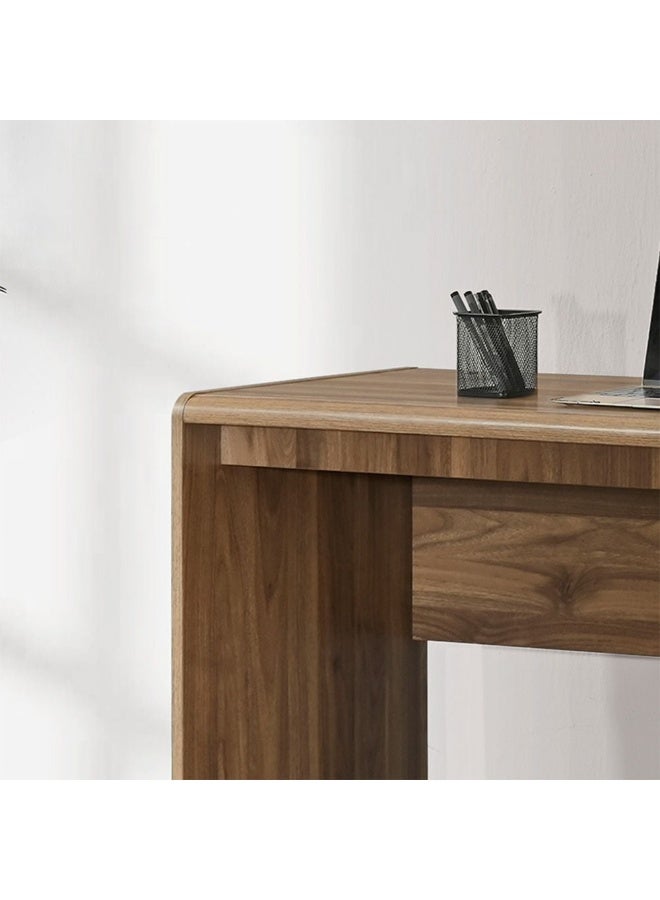 DANUBE HOME مكتب دراسة ممتاز مع 1 باب و 1 درج - طاولة خشبية عصرية للطلاب، المنزل، المكتب، غرفة الدراسة - مكتب عمل متين مع تخزين - جوز فاتح - Image 2