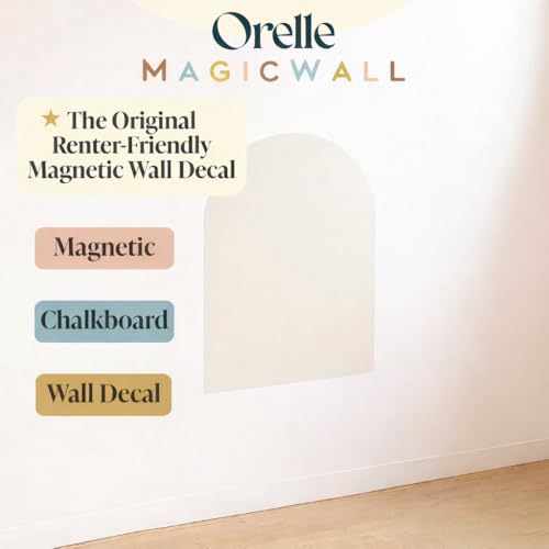 Orelle MagicWall | Magnetic Arch Wall Decal – Repositionable & Renter-Friendly | Peel & Stick Magnetic Wall Decal Chalkboard | Playroom Essentials | Midi 20 x 26” | Cream - Image 2