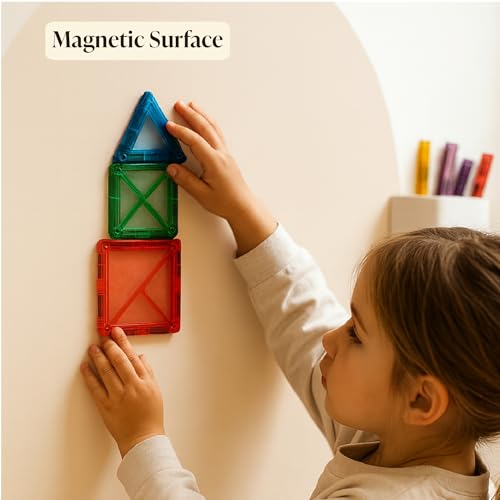 Orelle MagicWall | Magnetic Arch Wall Decal – Repositionable & Renter-Friendly | Peel & Stick Magnetic Wall Decal Chalkboard | Playroom Essentials | Midi 20 x 26” | Cream - Image 3