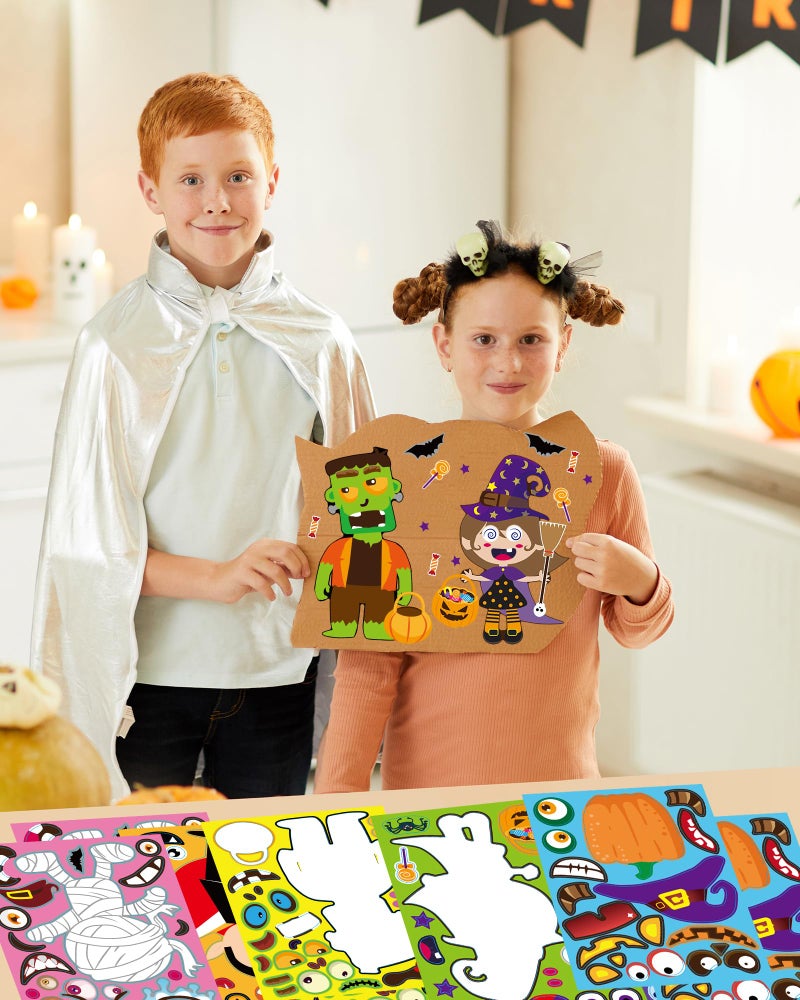 Greingways 42 Sheets Halloween Party Favors Stickers for Kids, Halloween Crafts Make Your Own Halloween Stickers, Halloween Goodie Bag Fillers Toys Gifts Halloween Activities Games for Kids Party - Image 5