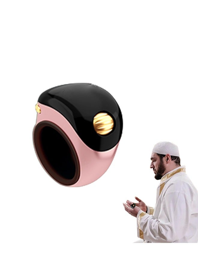 خاتم تسبيح ذكي مقاوم للماء مع شاشة OLED، عداد ذكي مع شحن من النوع C مع تذكير بالاهتزاز، خاتم ذكر بعدد 99999 سبحة مع حلقتين سيليكون قابلتين للتعديل، مثالي للذكر لدى المسلمين والصلوات اليومية - Image 1