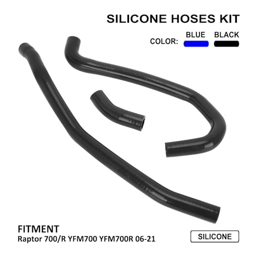 Wacece ATV Radiator Coolant Hoses Silicone for Raptor 700 700R YFM 700 700R 2006-2024 Black - Image 2