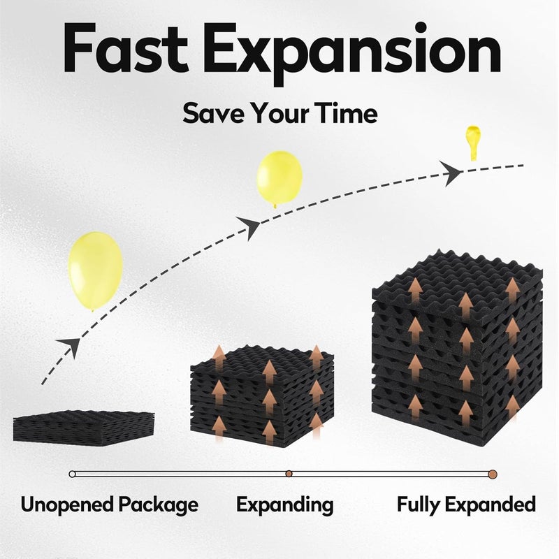 SD SODOCT 24 Pack Acoustic Panels, 12x12x1.2 Inches Egg Crate Acoustic Foam Panels, Sound Proof Foam Panels Noise Reducing for Walls and Ceiling, Acoustic Wall Panels Sound Absorbing, Soundproof Wall Panels - Image 4