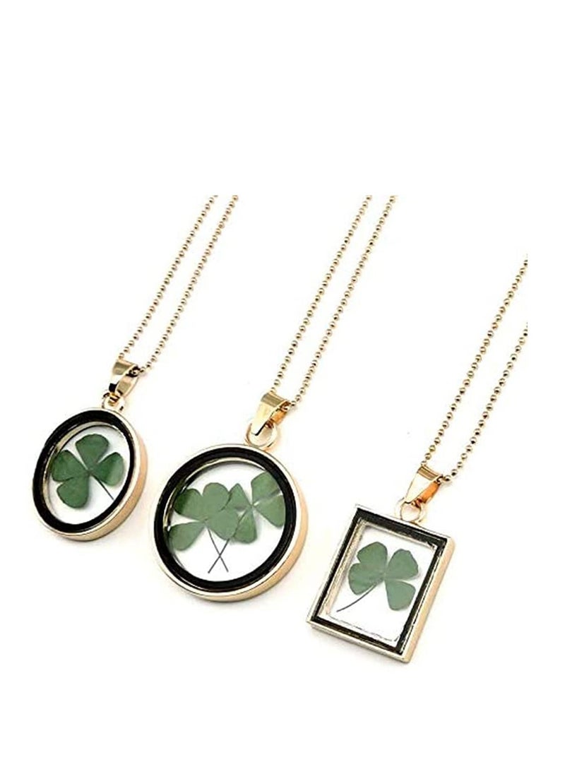 SYOSI 12 Pcs Dried Flowers Natural Dried Plants Dry Leaves Pressed Shamrock Four-Leaf Dried Leaves for DIY Resin Jewelry Making Art Craft Assorted Candle Decorations Pendant Necklace  - Image 5