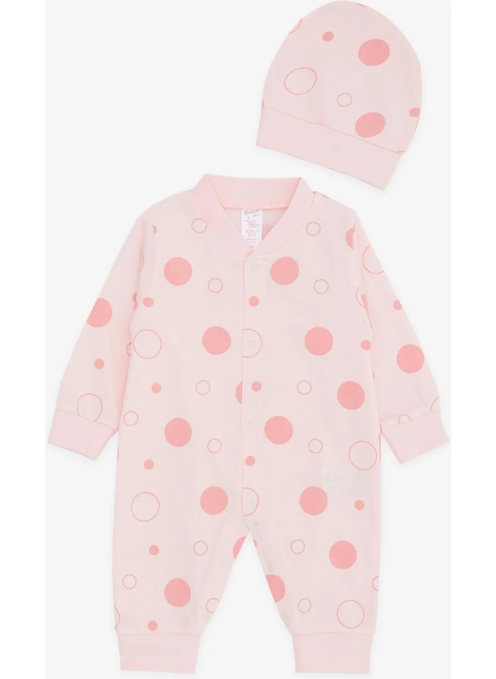 Breeze Baby Girl Jumpsuit, Point Patterned, 0-3 Months-6 Months, Powder