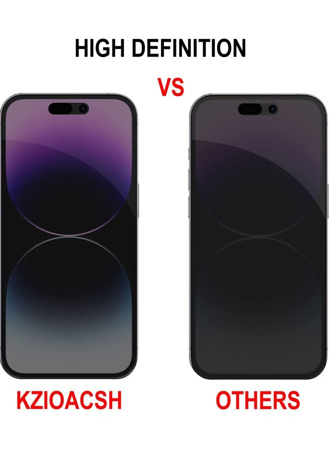 روك بو واقي شاشة من الزجاج المقوى للخصوصية لهاتف iPhone 14 Pro ، عبوة من قطعتين عالية الدقة ومضادة للتجسس ومضادة للخدش وغطاء واقي شاشة عالي الصلابة ومضاد لبصمات الأصابع وخالي من الفقاعات - Image 4