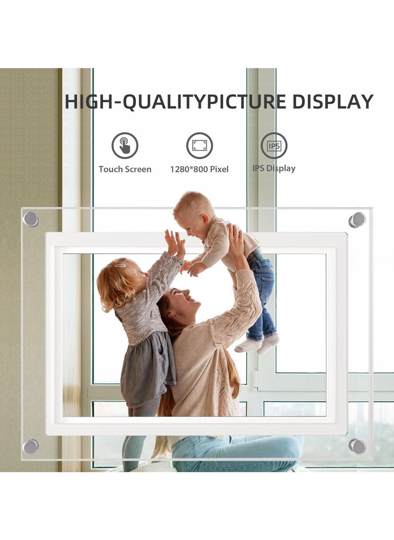 شو وو إطار صور رقمي واي فاي مقاس 5 بوصات من Frameo، إطار صور رقمي ذكي بشاشة لمس عالية الدقة IPS، ذاكرة 32 جيجابايت، تدوير تلقائي، مشاركة الصور/الفيديو في أي مكان  - Image 2
