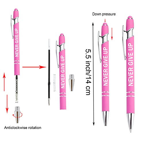 PASISIBICK 12 Pieces Pink Inspirational Motivational Quotes Snarky Screen Touch Stylus Ballpoint Pens, Office Encouraging Scriptures, Black Ink (Pink,Motivational) - Image 4