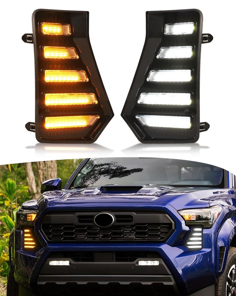 OKLSG LED Fog Lights Kit for 2024 2025 2026 Toyota Tacoma DRL Daytime Running Lights Amber Turn Signal Front Bumper Lamps 4th Gen Toyota Tacoma Accessories (Horizontal clause) - Image 1