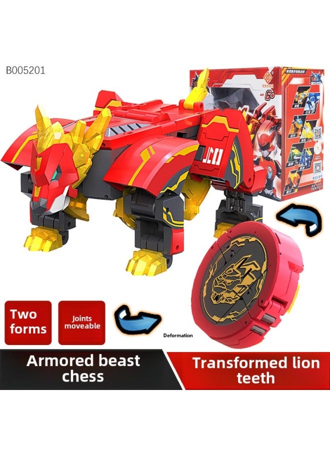 لعبة شطرنج حربية قابلة للتشوه من Armor Beast Superman 2 Monomer Lion Tooth Cheetah Mecha للأطفال 8 تناسب 4 في 1 لعبة روبوت - اللون: لعبة شطرنج معركة الوحش المدرعة 2 نوع من المفاصل المتحركة - Image 3