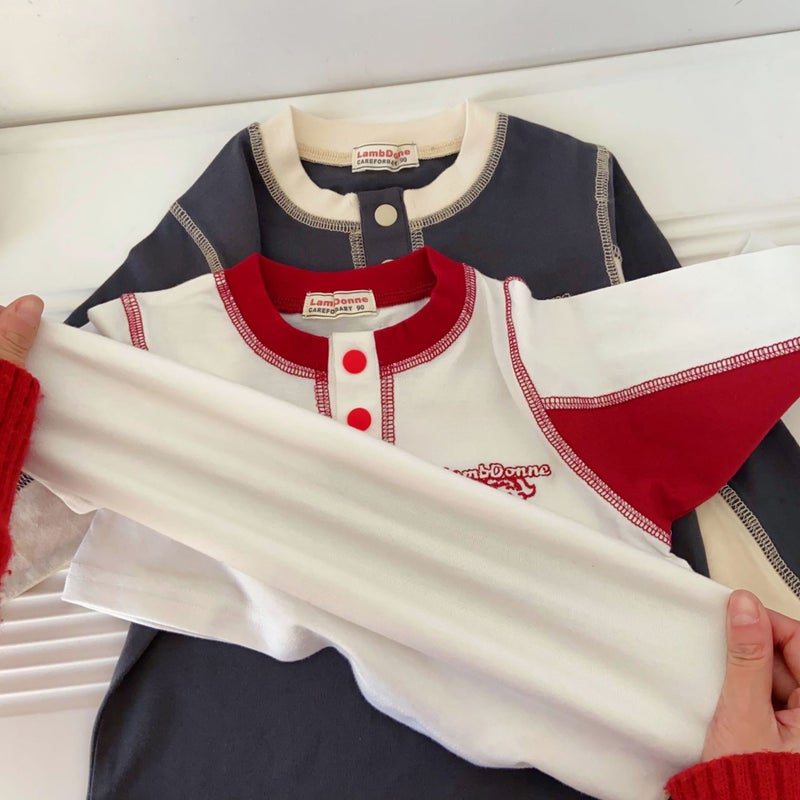 Japanese-Style Long Sleeve Base Layer T-Shirt for Kids – Cotton Crewneck Top - Image 5