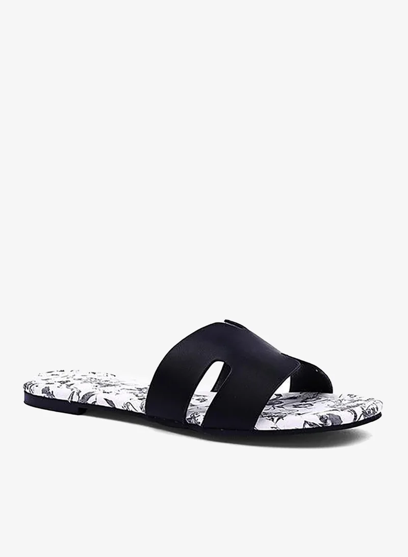 IconStyle Womens H floral prited suede flat Sandals