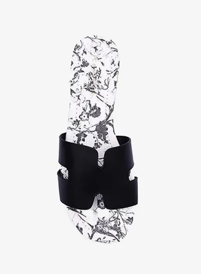 IconStyle Womens H floral prited suede flat Sandals