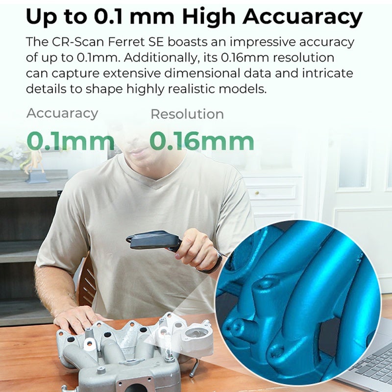 3D Scanner 0.1mm High Accuracy Anti-shake Tracking - 24-bit Full-color Scanning 3D Printer Scanner for 3D Printing - Image 5