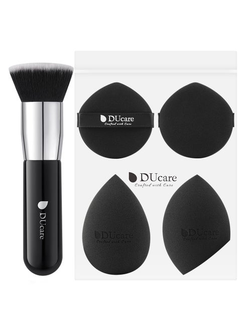 Makeup Sponges with Foundation Brush Makeup Puff Blending Foundation Sponge for Liquid BB Cream Mineral Powder Buffing Stippling