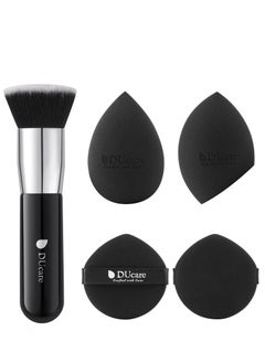 DUcare Makeup Sponges with Foundation Brush Makeup Puff Blending Foundation Sponge for Liquid BB Cream Mineral Powder Buffing Stippling  - Image 2