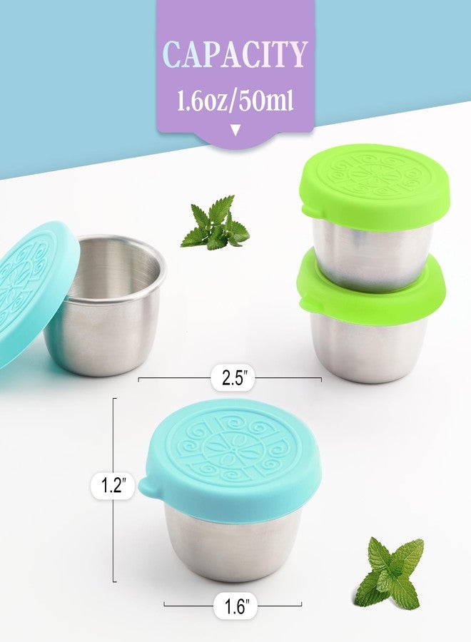 Qukaka 6x1.6 Oz Salad Dressing Containers With Lids, Small Leakproof Reusable Stainless Steel Salad Dressing Container To Go For Lunch Boxes,Sauce containers, Picnics,Travel Meal Prep And Kitchen Storage. - Image 2