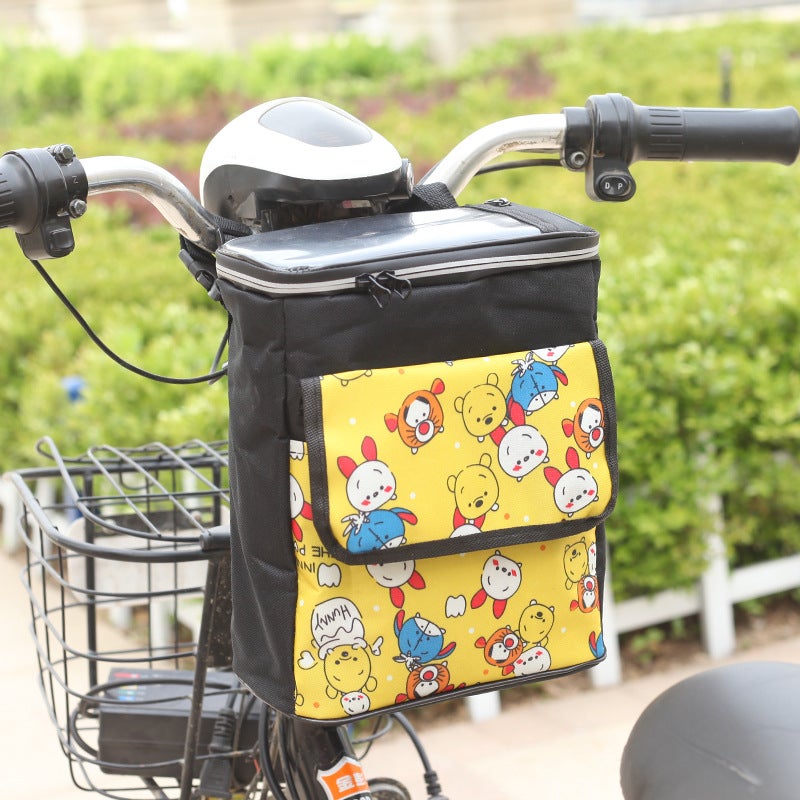 Generic Electric Car Hanging Bag Battery Car Front Rainproof Hanging Bag Self-propelled Bicycle Storage Bag Large Capacity Touch Screen Bag Huang Hu 