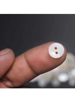 Embroiderymaterial Embroiderymaterial Two Hole Round Mother of Pearl Buttons for Embelishment, Sewing and Crafting (72 Pieces, Cream) (11-12MM)  - Image 2