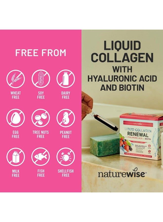 NatureWise Hydrolyzed Liquid Collagen for Women & Men 4000mg - High Absorption, Type 1 & 3 Peptides with Biotin + Vitamin C + Vitamin B Complex & Hyaluronic Acid -Mixed Berry - 30 Tubes[30 Day Supply] - Image 5
