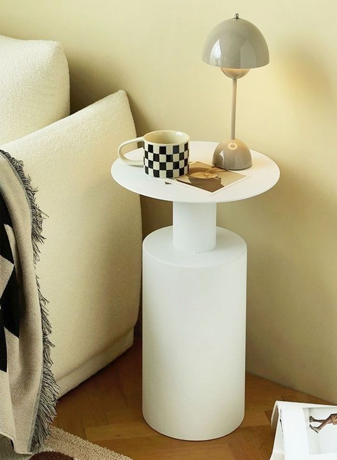 fashionhome Modern Luxury Nordic Style Coffee Table Round Sofa Side Table with Metal Base Gilded Frame Home Decoration Suitable for Living Room Bedroom Balcony 40 x 50 Centimeter(Fully Assembled)  - Image 1