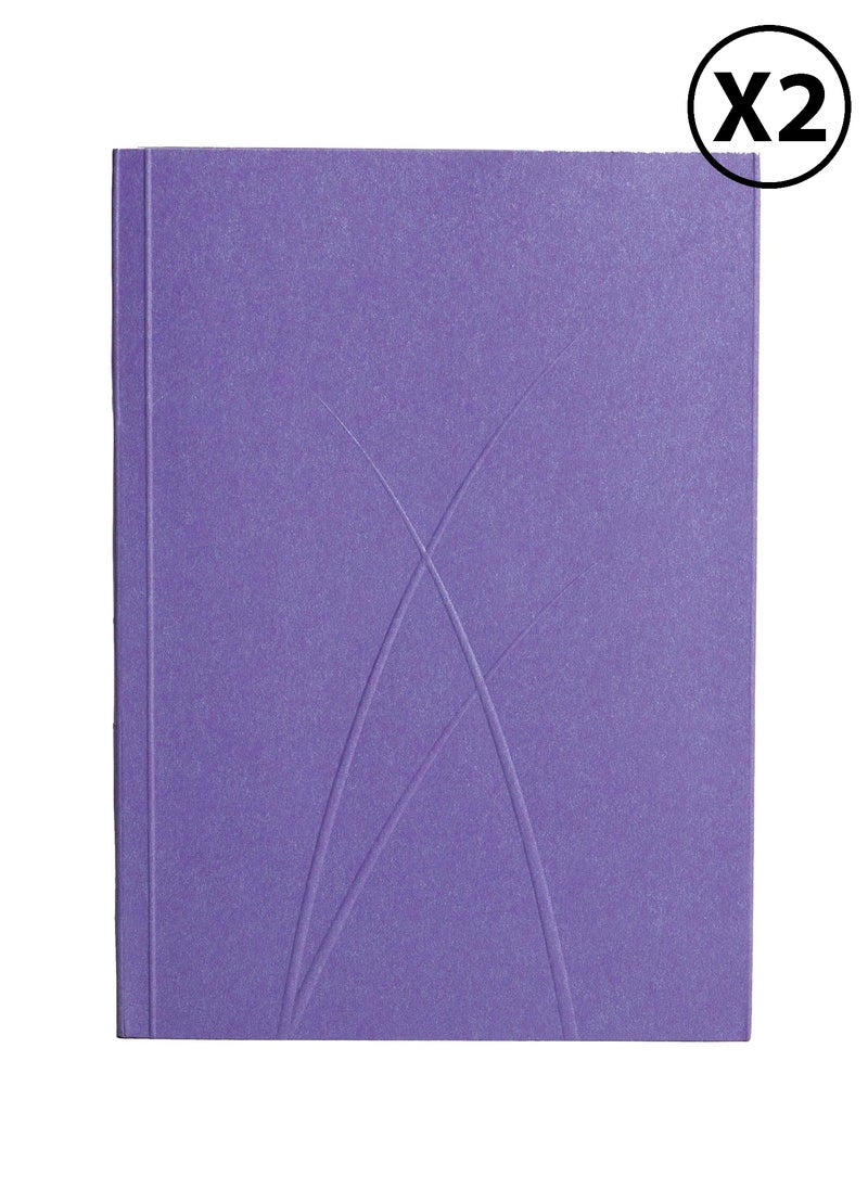 Paper-Oh Puro Plum A6 Lined No Closure 128 Pages 100gsm Notebook - Pack of 2 - Image 1