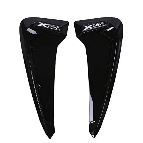 METYOUCAR ABS Xdrive Shark Gills Side Fender Vent Decoration Trim for BMW X5 F15 X5M F85 14-17(Black+White) - Image 1