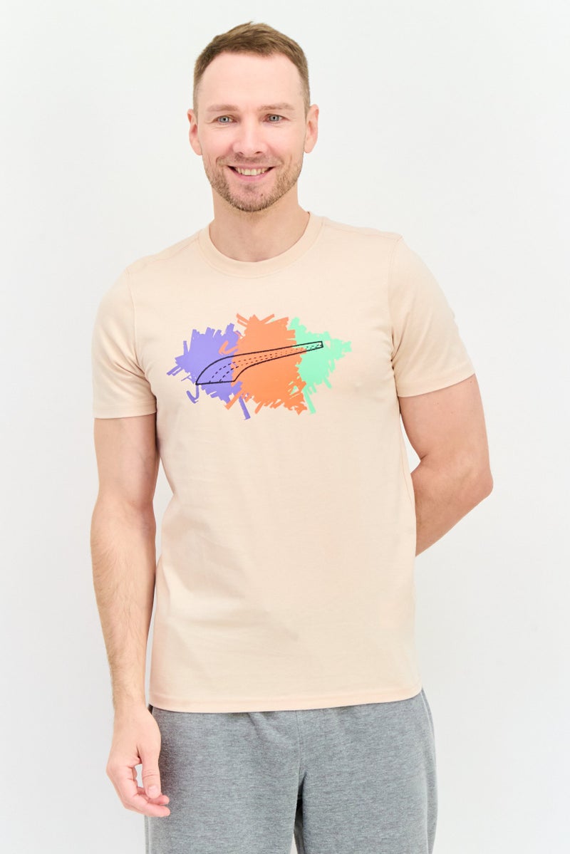 PUMA Men Sportswear Fit Short Sleeves Outdoor T-Shirt, Light Peach Combo - Image 1